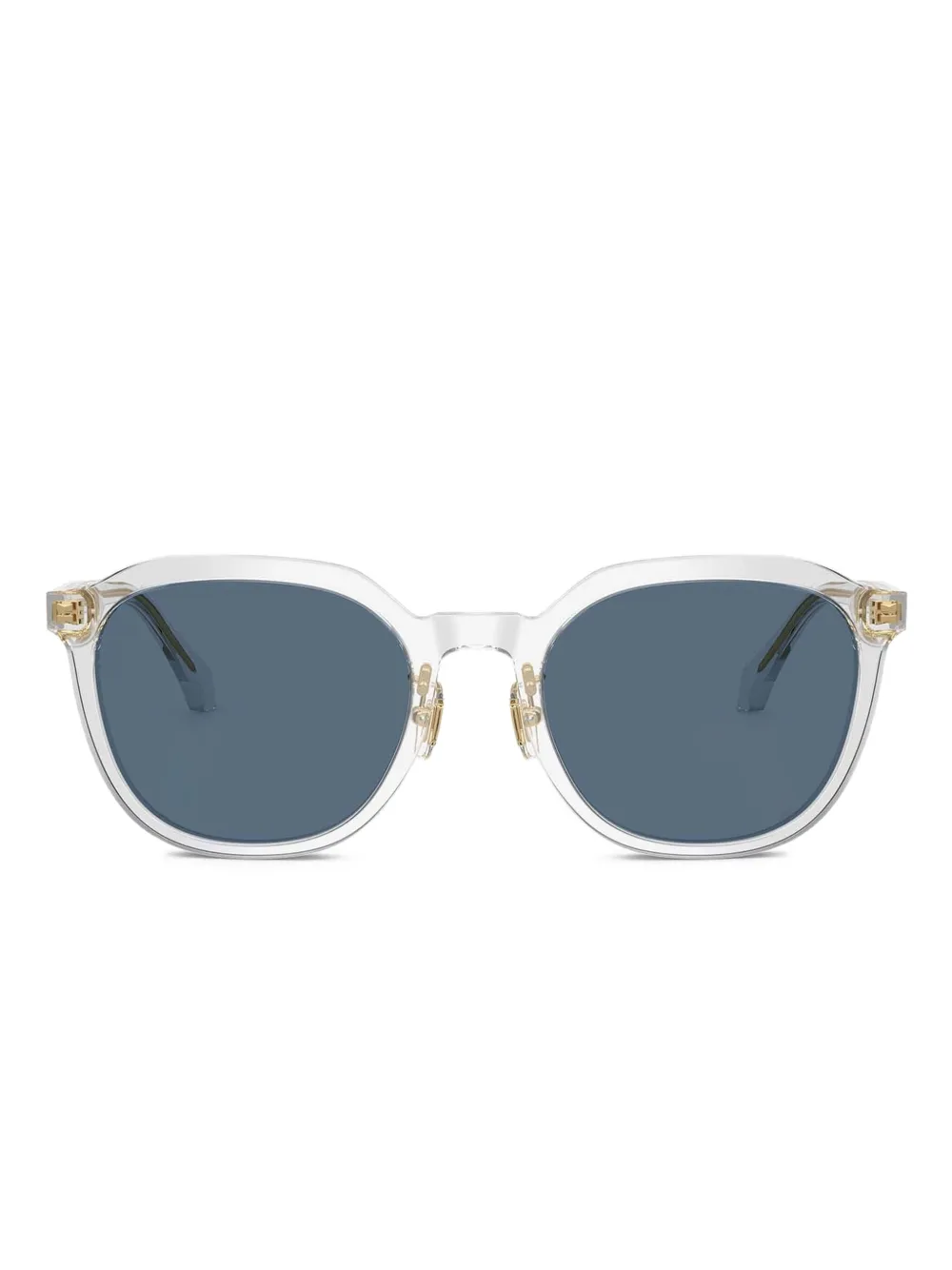 Versace Eyewear Occhiali da sole squadrati trasparenti in acetato - Bianco