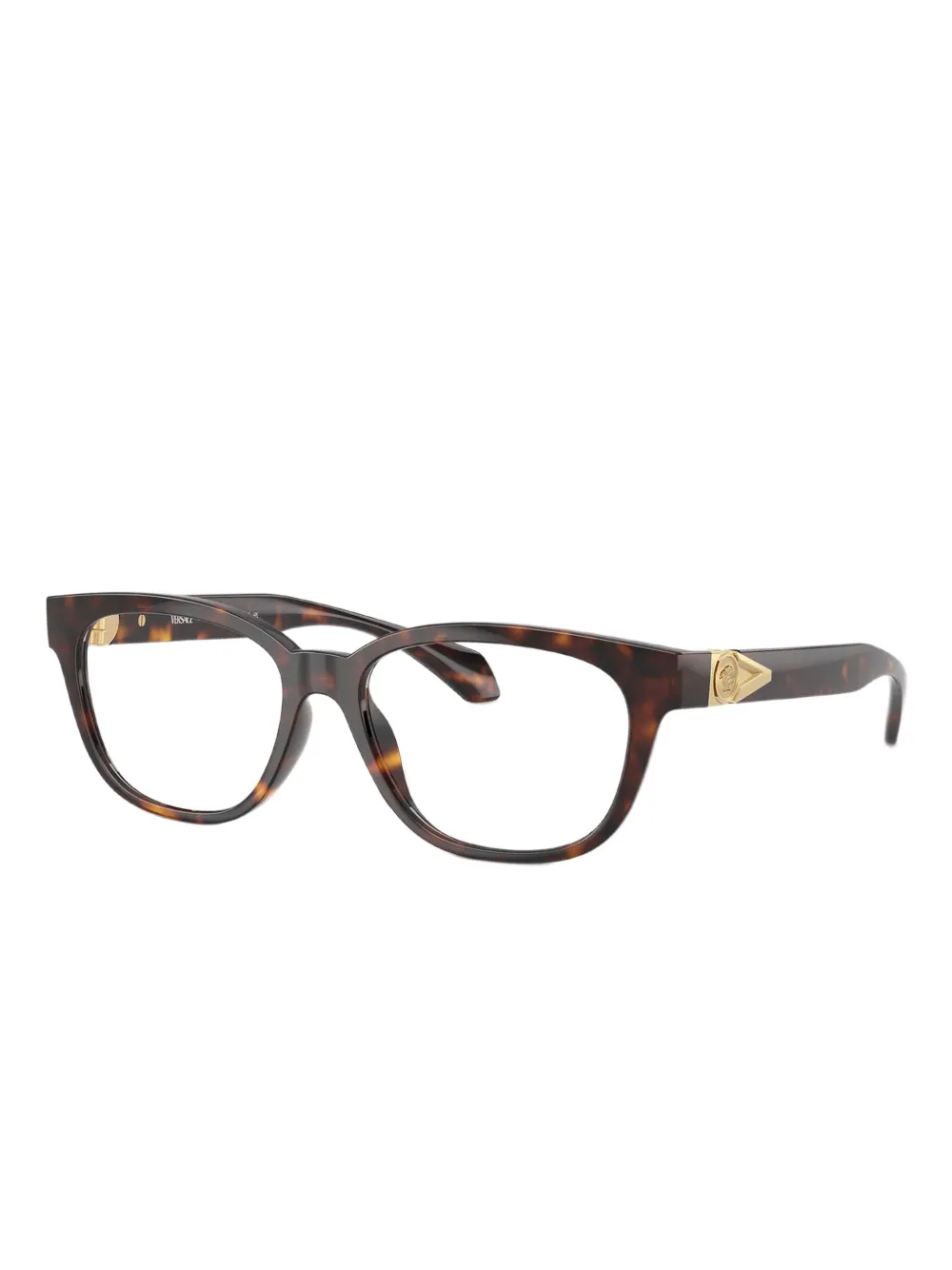 Versace Eyewear Zonnebril met Medusa montuur en rechthoekig montuur Bruin