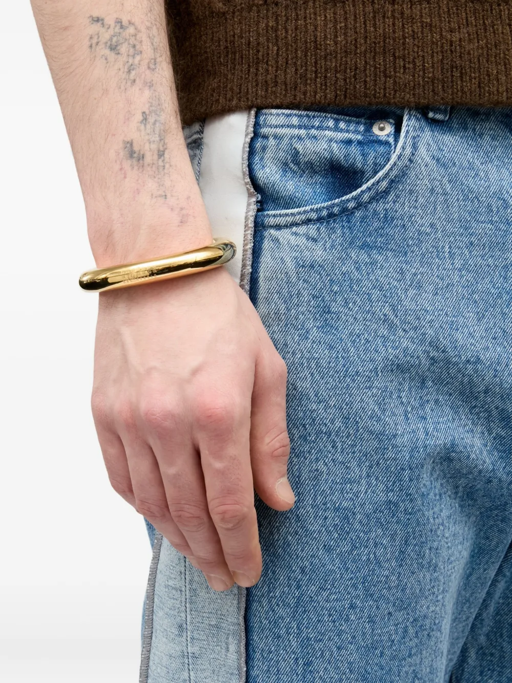 Mm6 Maison Margiela Polished-finish Bangle In Gold