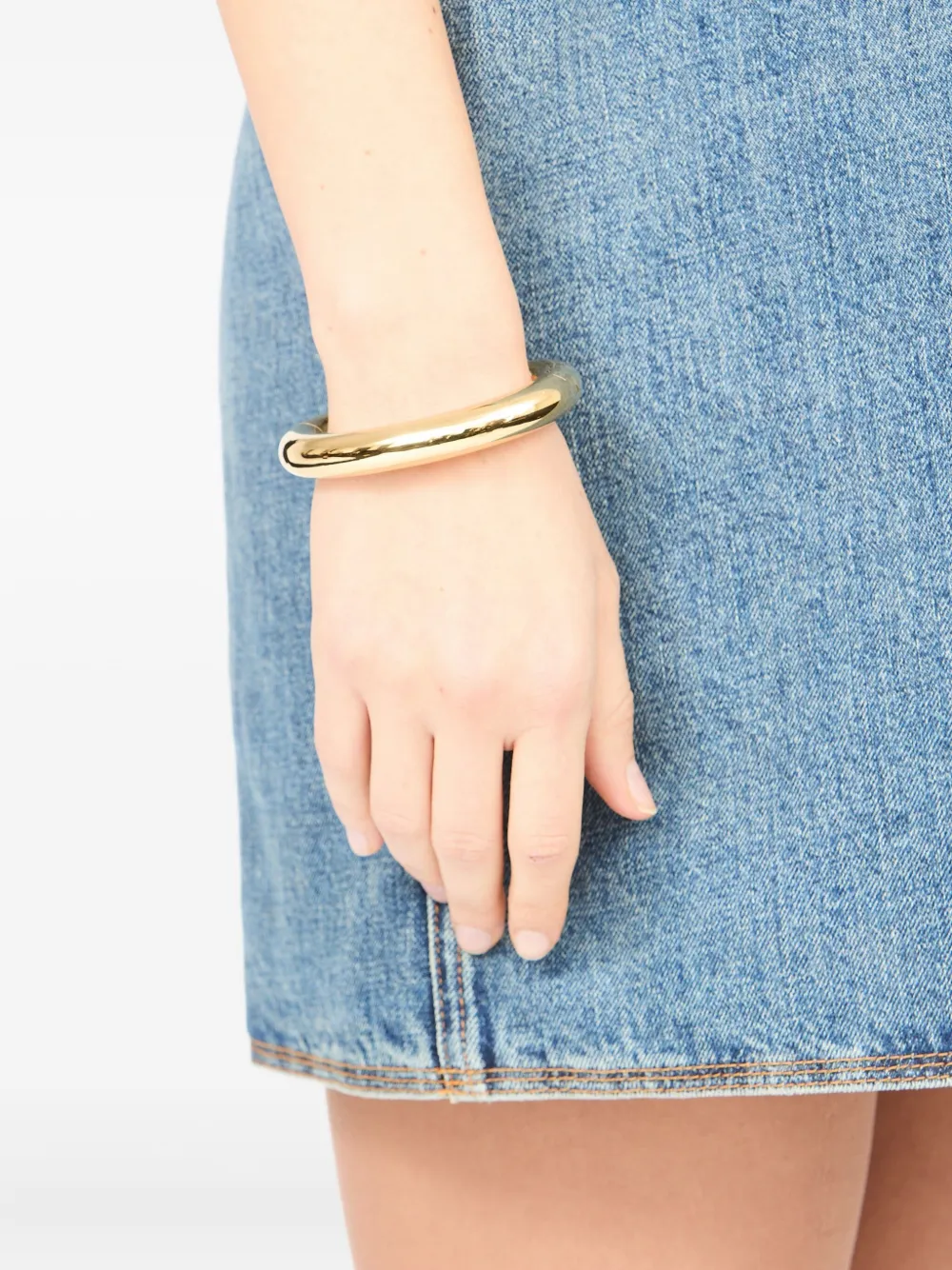 Mm6 Maison Margiela Polished-finish Bangle In Gold
