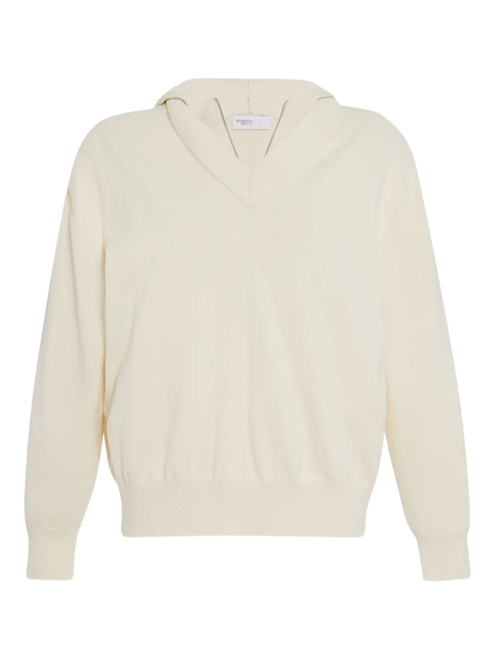 Rosetta Getty Pullover met capuchon en V-hals Beige