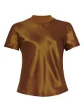 Rosetta Getty satin-effect short-sleeve top - Brown
