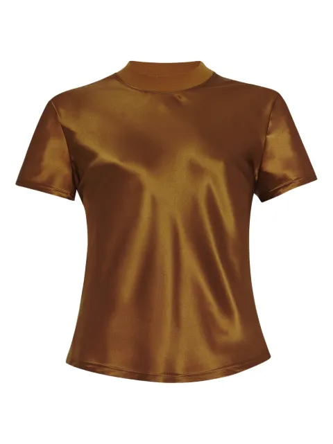 Rosetta Getty satin-effect short-sleeve top