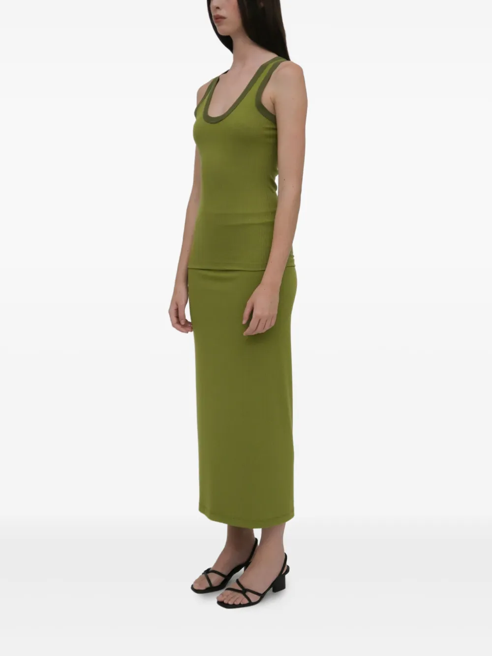 Rosetta Getty Geribbelde tanktop Groen