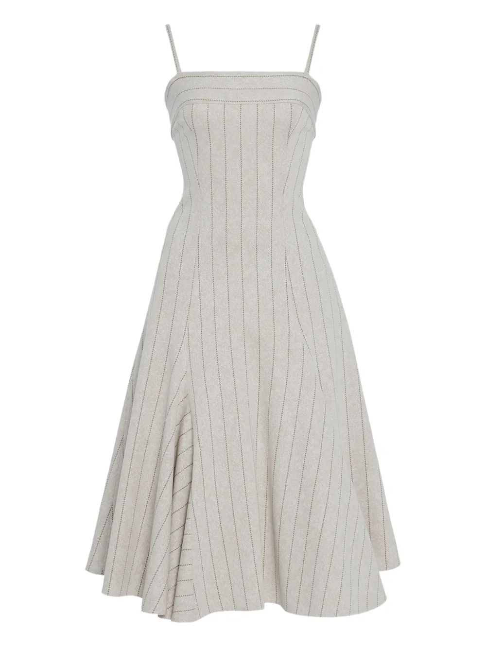 Rosetta Getty Godet jurk met krijtstreep Beige