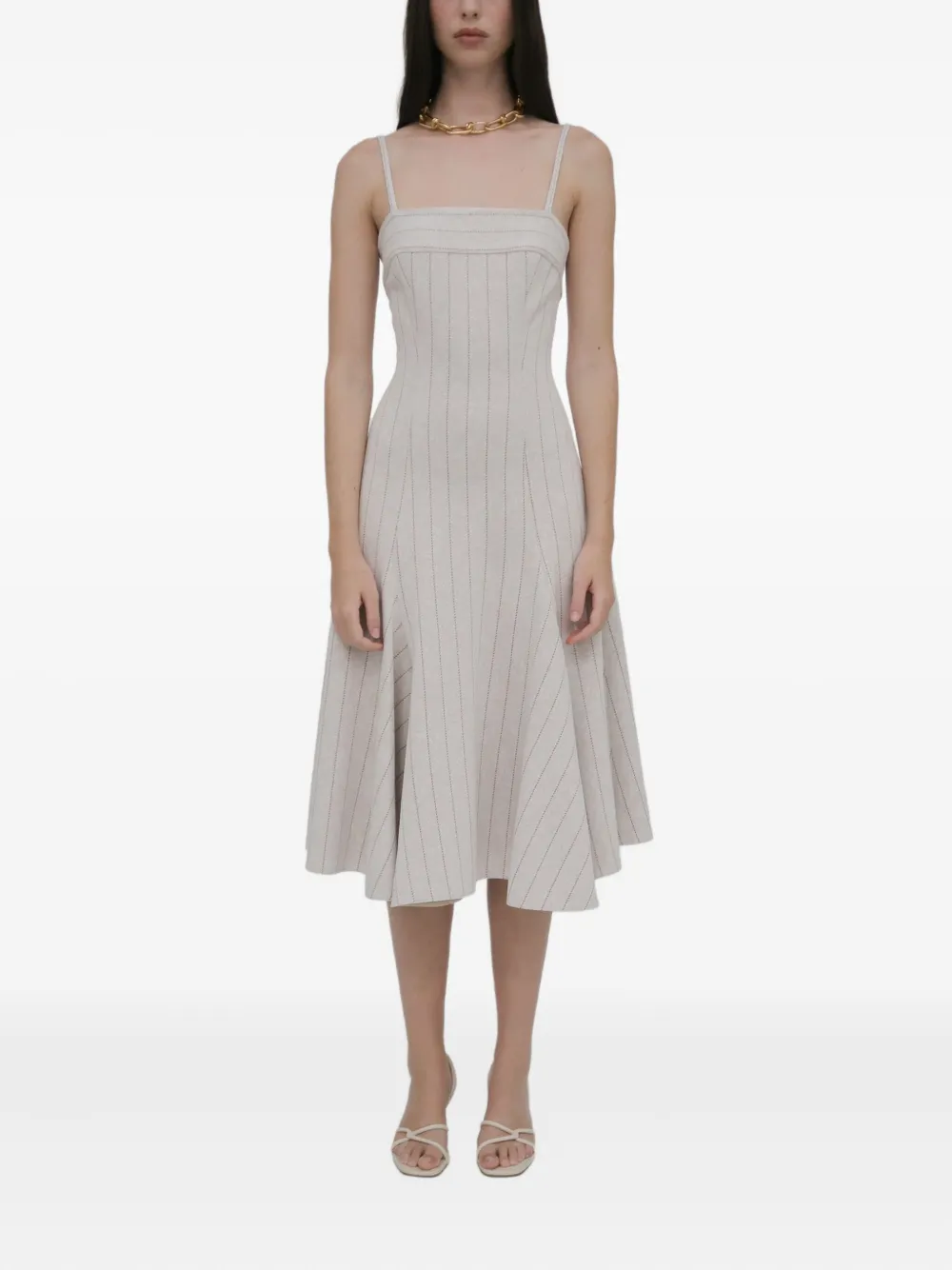 Rosetta Getty pinstripe godet dress | Day Dresses | Image 2