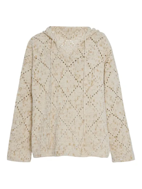 Rosetta Getty hoodie de crochet con motivo de rombos