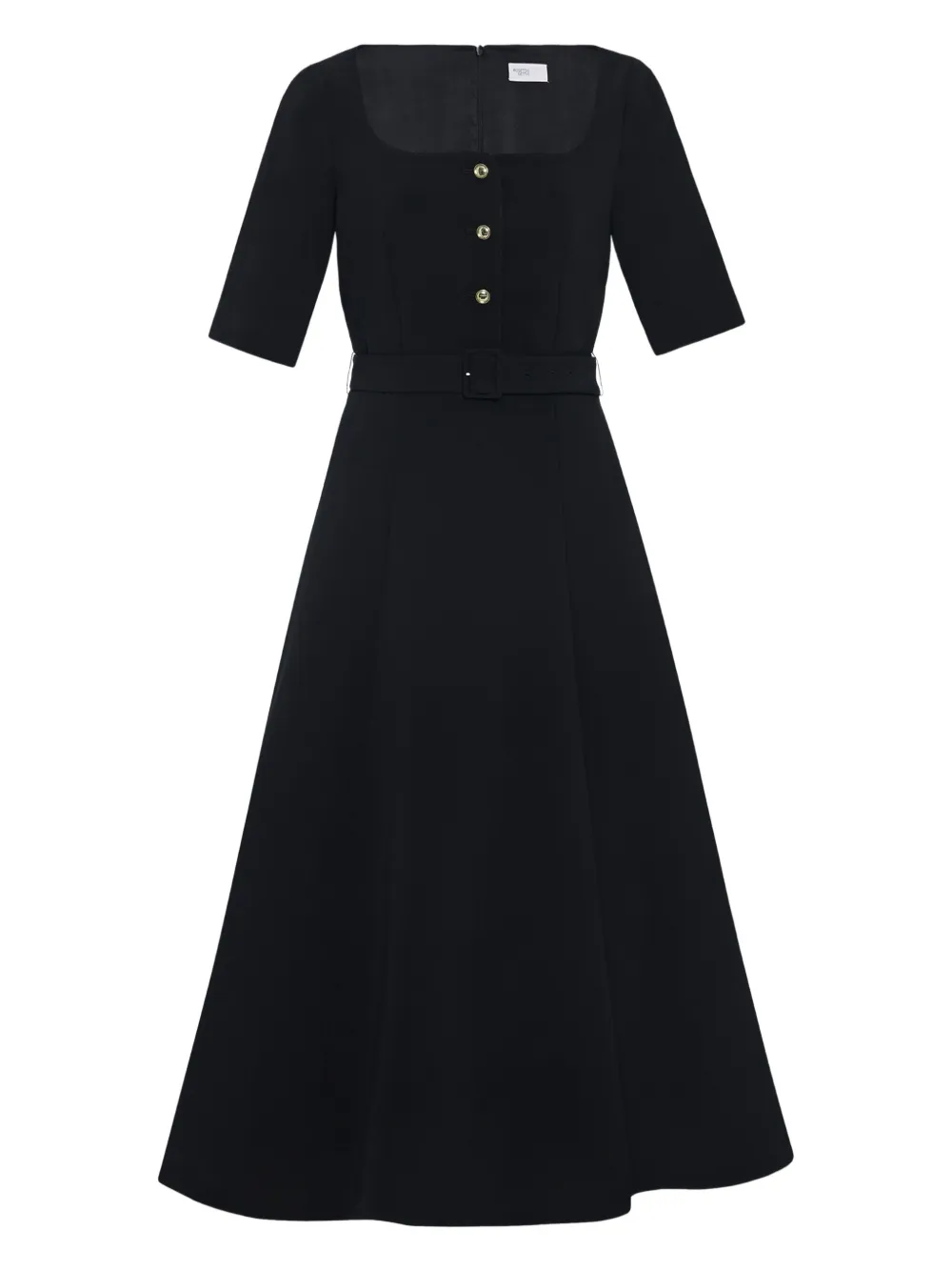 square-neck buttoned dress