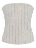 Rosetta Getty pinstripe bandeau top - Neutrals