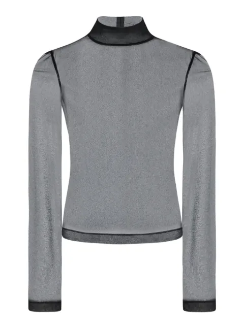 Rosetta Getty mesh long-sleeve turtleneck top