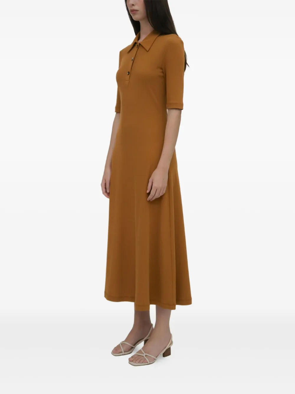Rosetta Getty Button-up polojurk Bruin