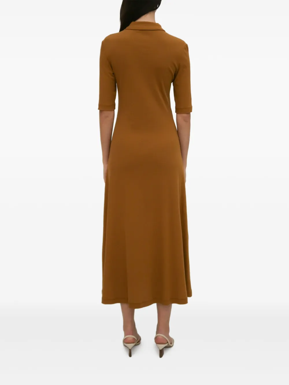 Rosetta Getty Button-up polojurk Bruin