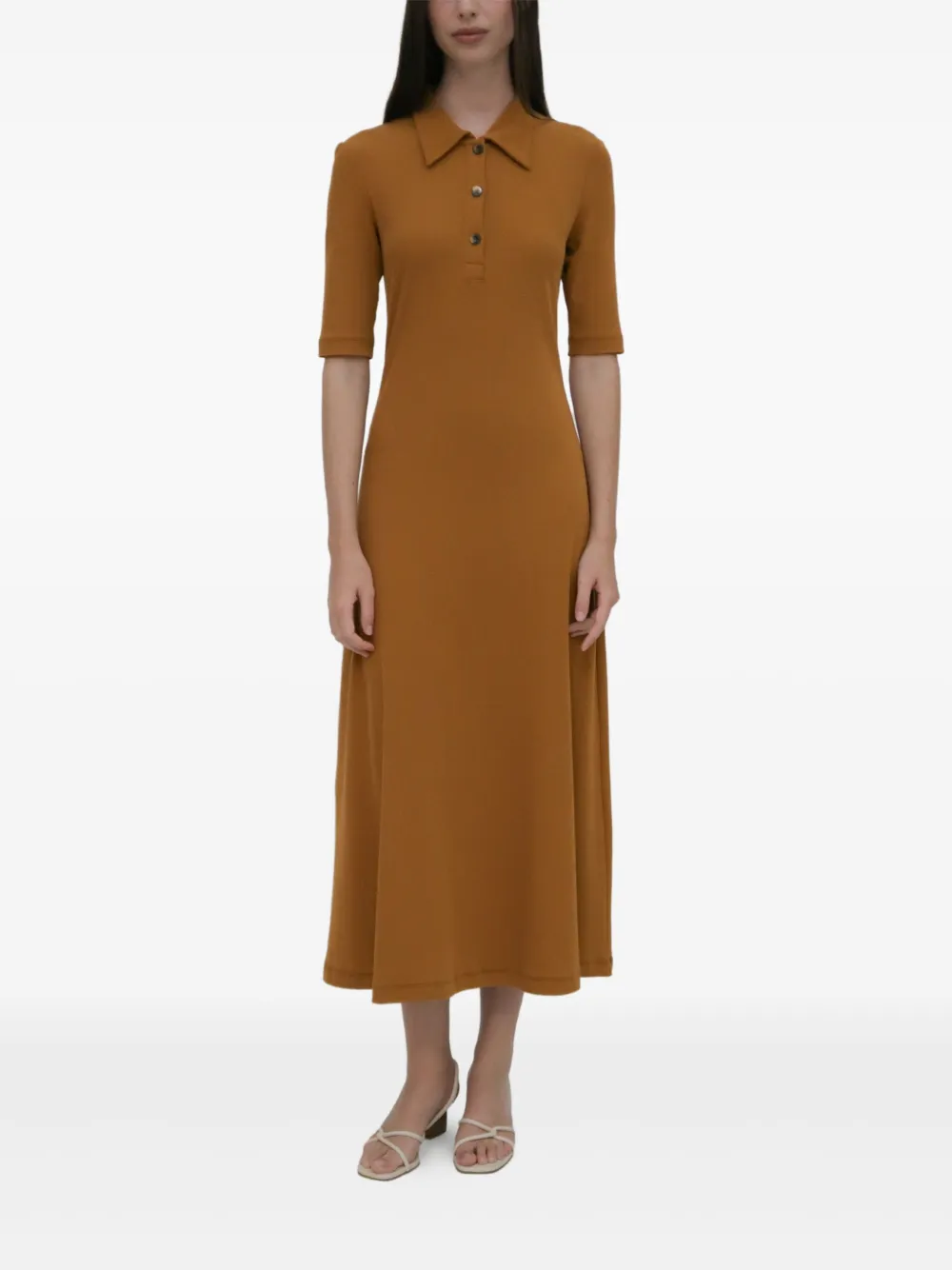 Rosetta Getty Button-up polojurk Bruin