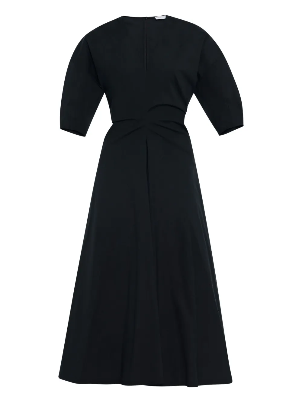gathered midi dress
