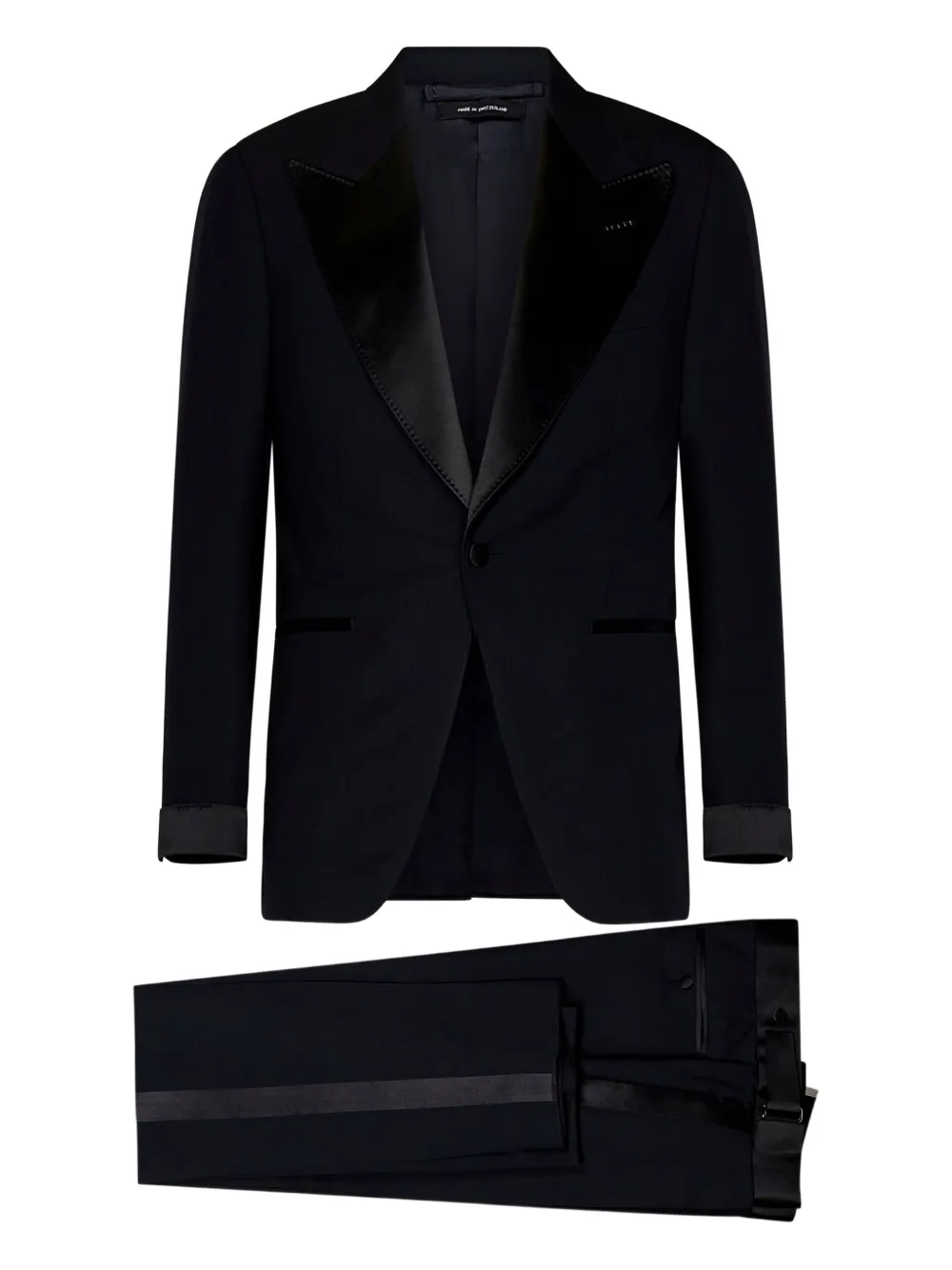 TOM FORD Wollen pak met enkele rij knopen Blauw
