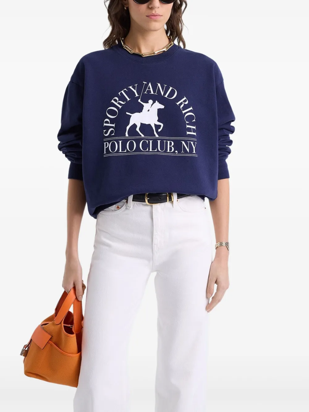Sporty & Rich Katoenen sweater Blauw