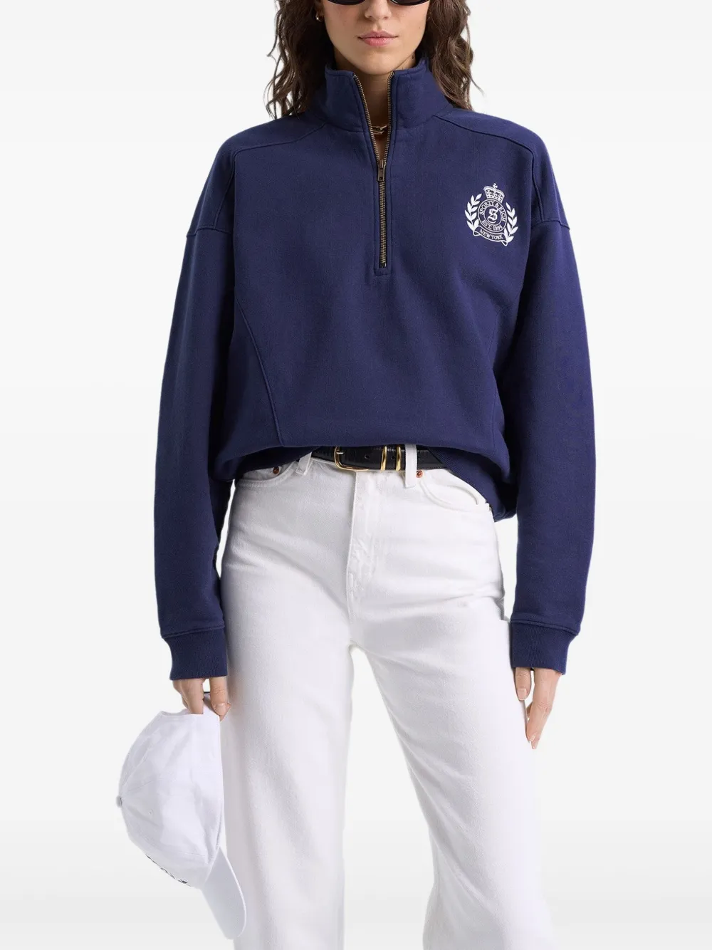Sporty & Rich Katoenen sweater Blauw