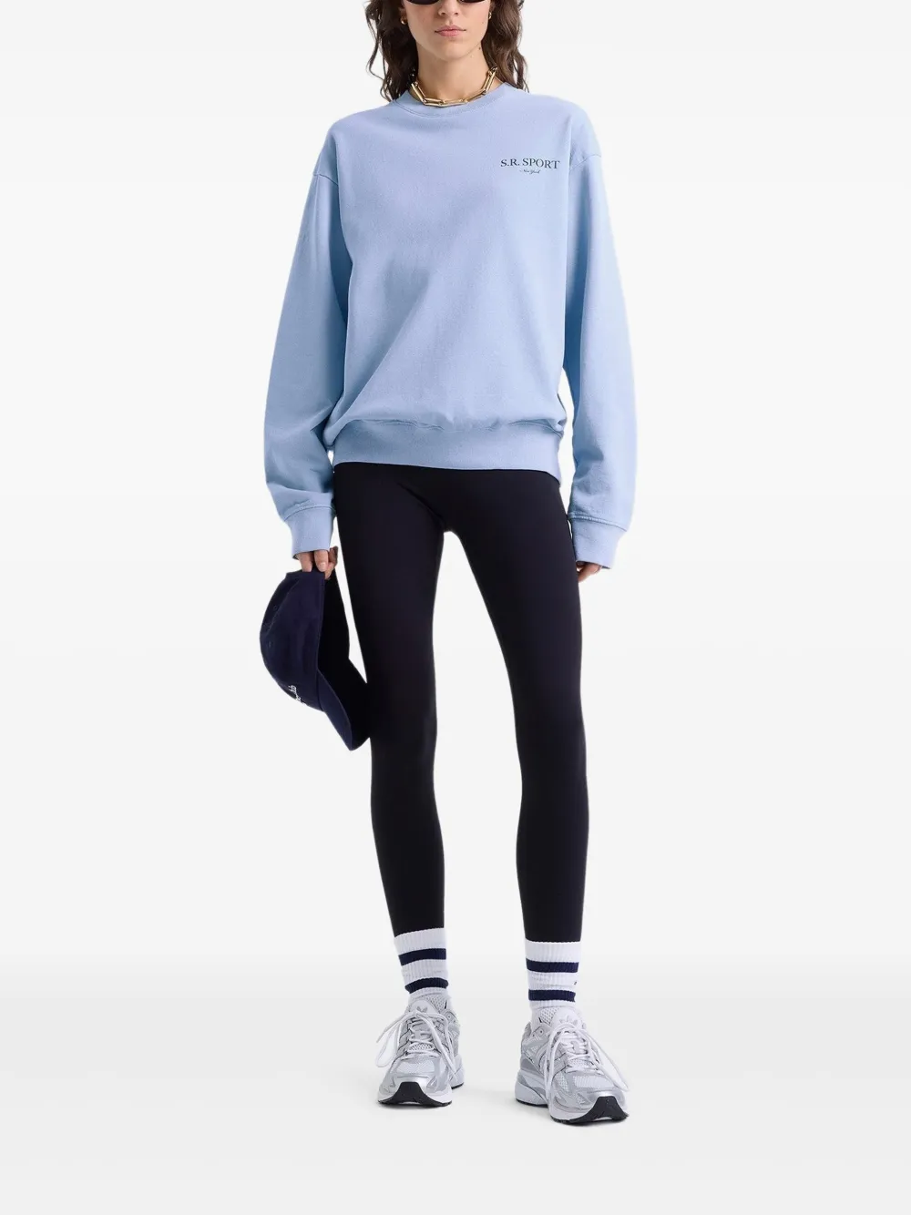 Sporty & Rich Katoenen sweater Blauw