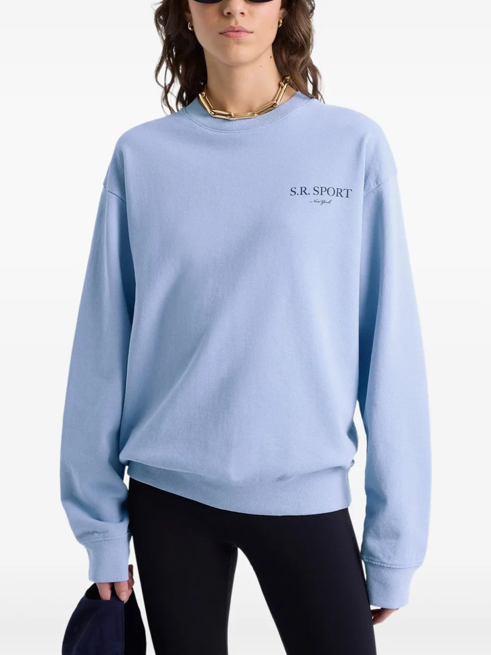 Sporty & Rich Katoenen sweater Blauw