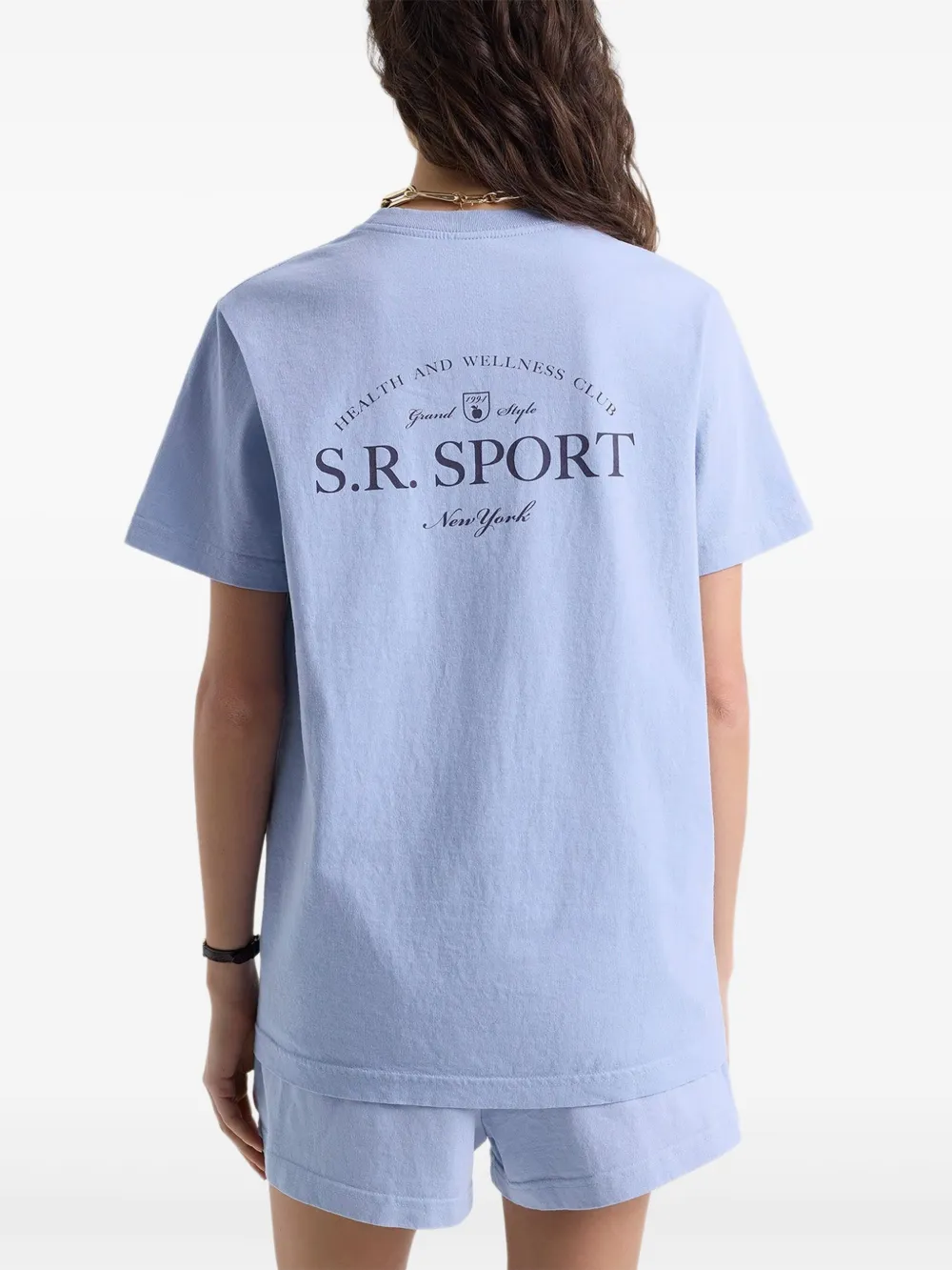 Sporty & Rich Katoenen T-shirt Blauw