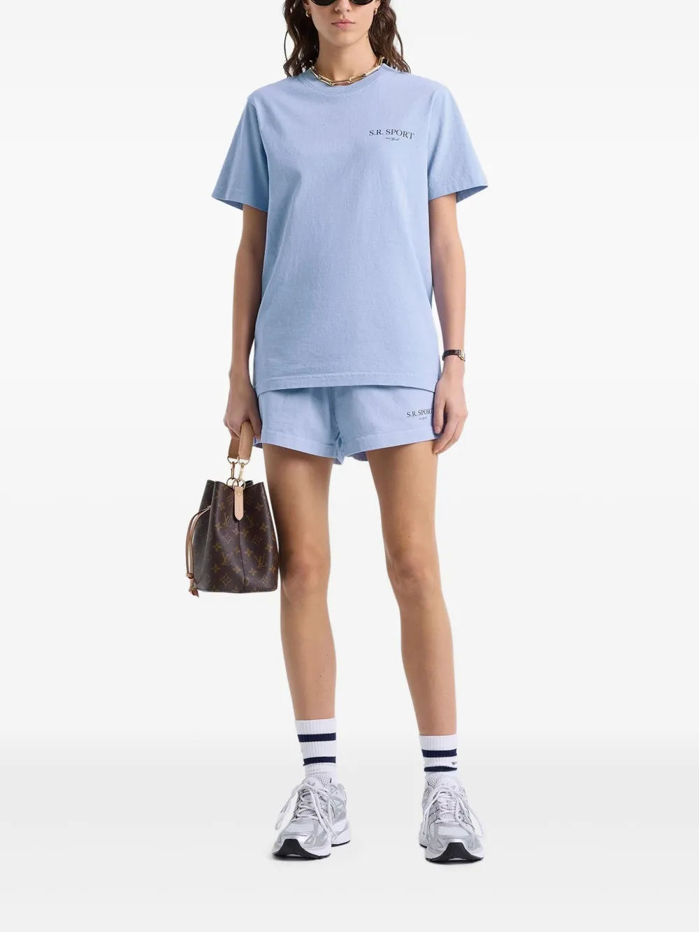 Sporty & Rich Katoenen T-shirt Blauw