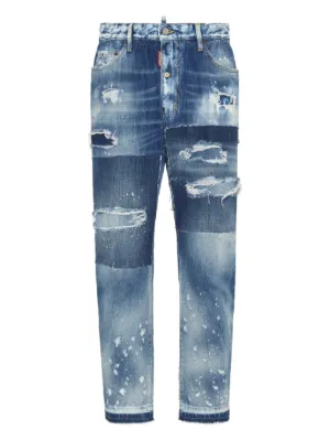 DSQUARED2 ダメージ ジーンズ | ブルー | FARFETCH JP