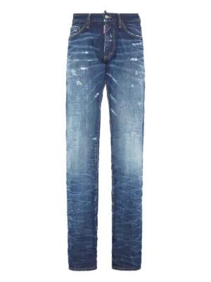 Rick Owens DRKSHDW ダメージ ストレートジーンズ | ブルー | FARFETCH JP