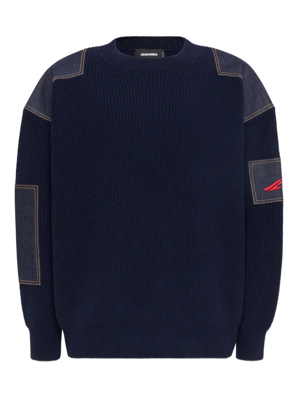 DSQUARED2 patchwork-embellished jumper | Blue | Image 1