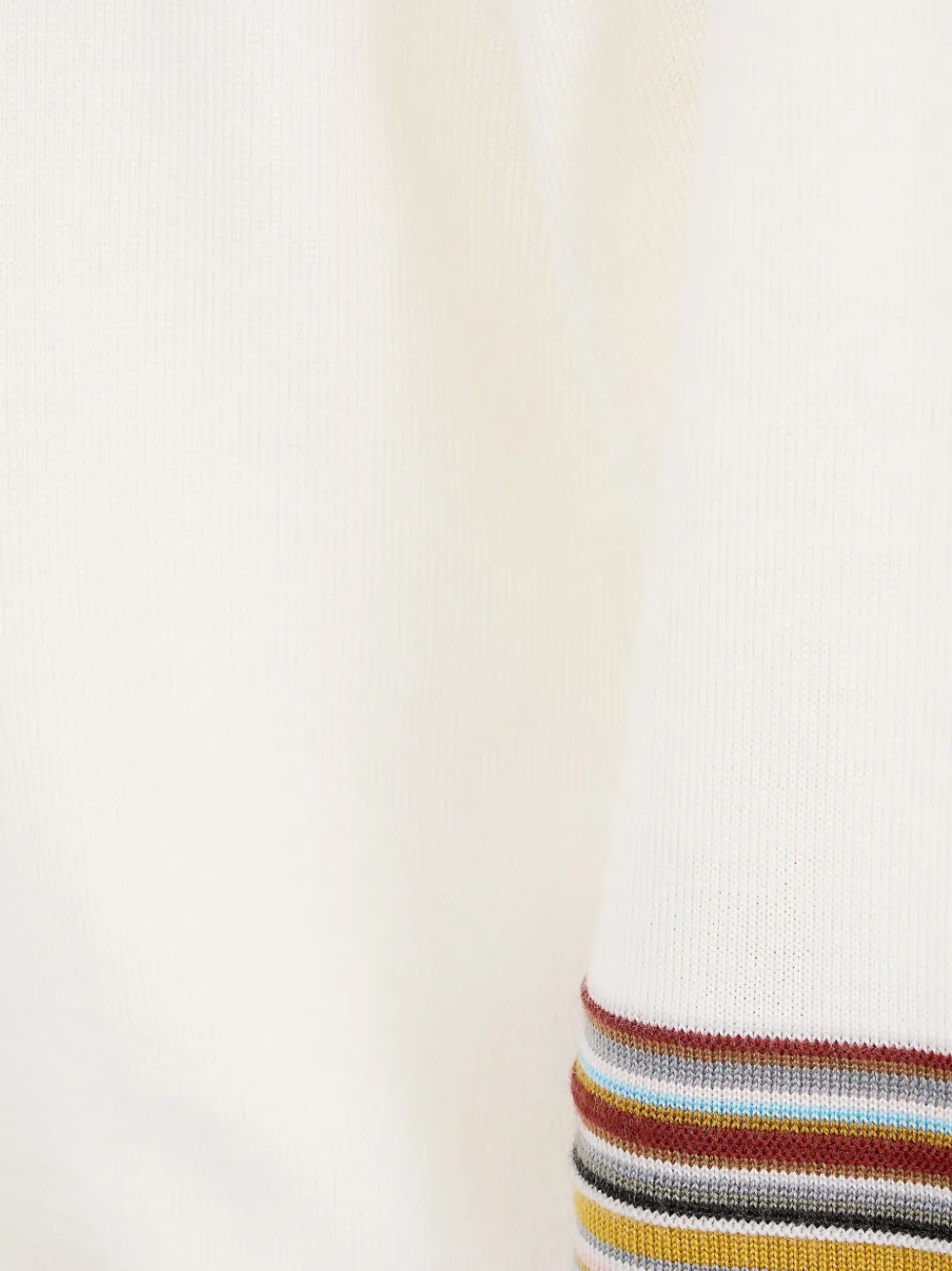 Paul Smith ribbed-cuff striped T-shirt Wit