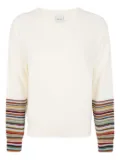 Paul Smith ribbed-cuff striped T-shirt - White