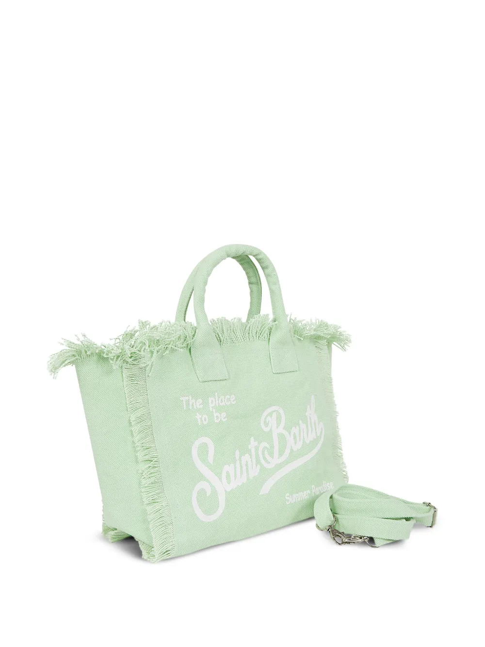MC2 Saint Barth Colette kleine shopper met franje Groen