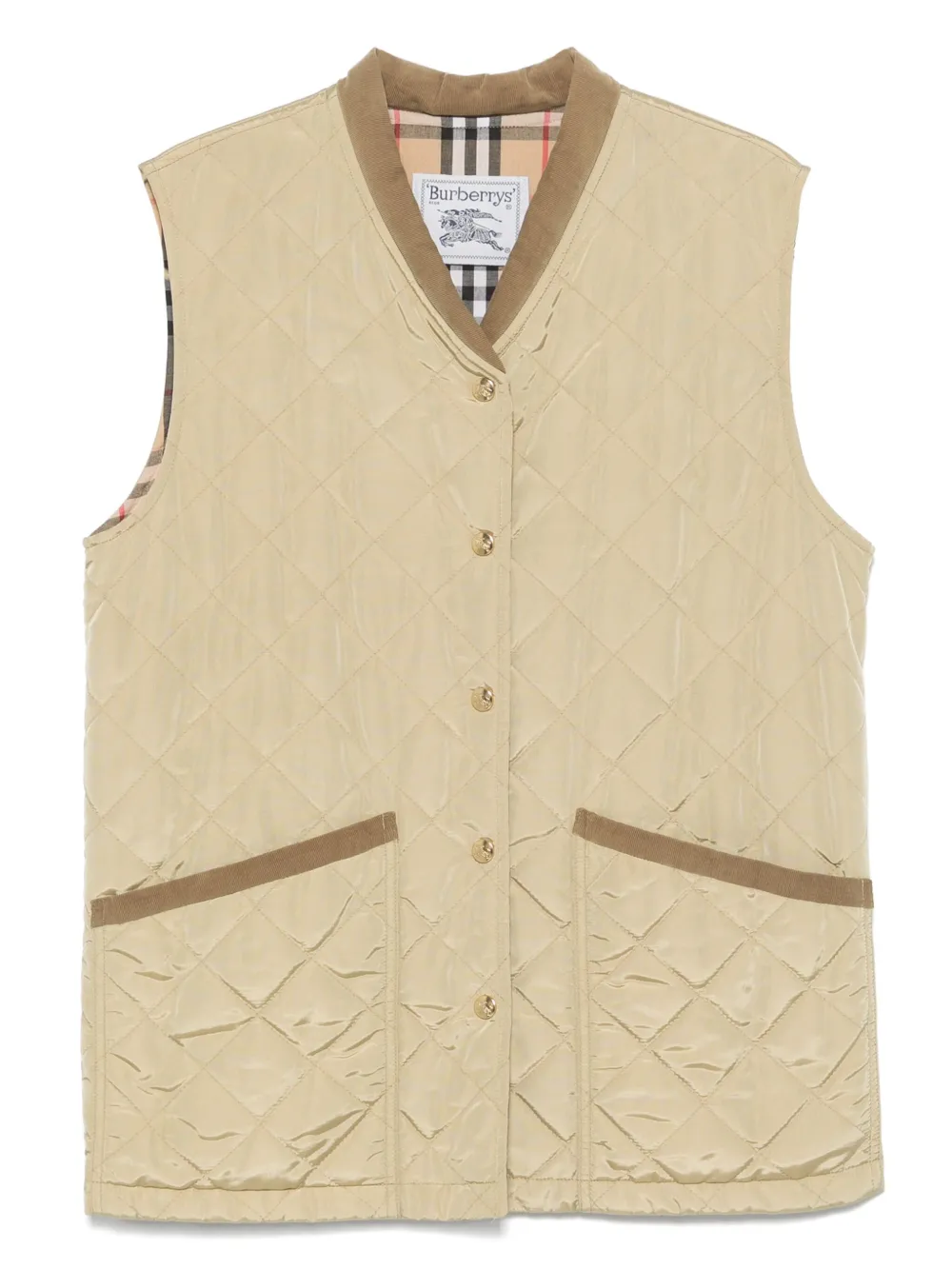 Burberry Pre-Owned 2010s quilted gilet - ニュートラル Burberry Pre-Owned 2010s quilted gilet - ニュートラル