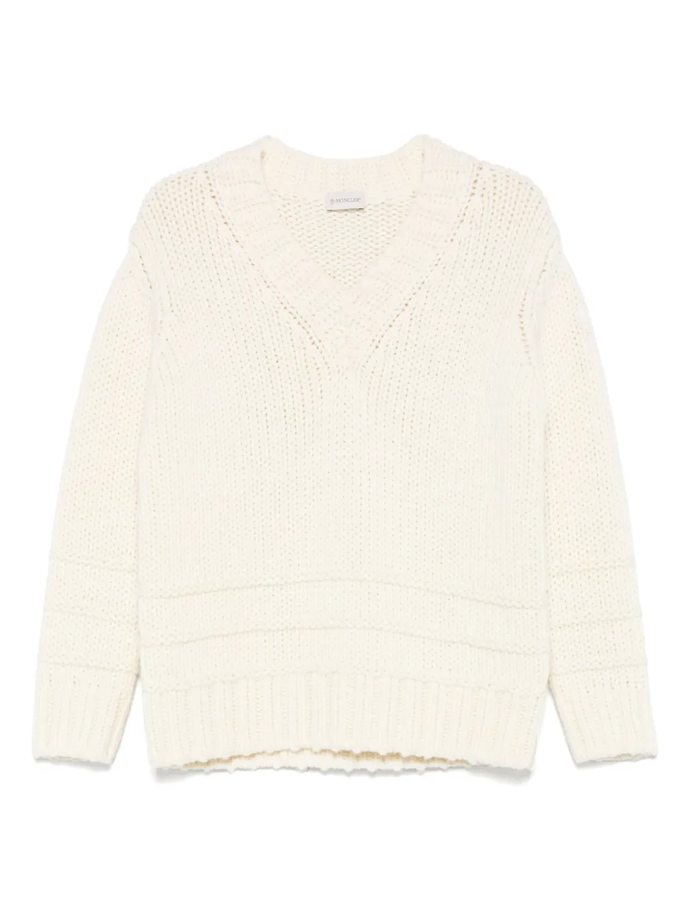 Moncler v-neck sweater Beige