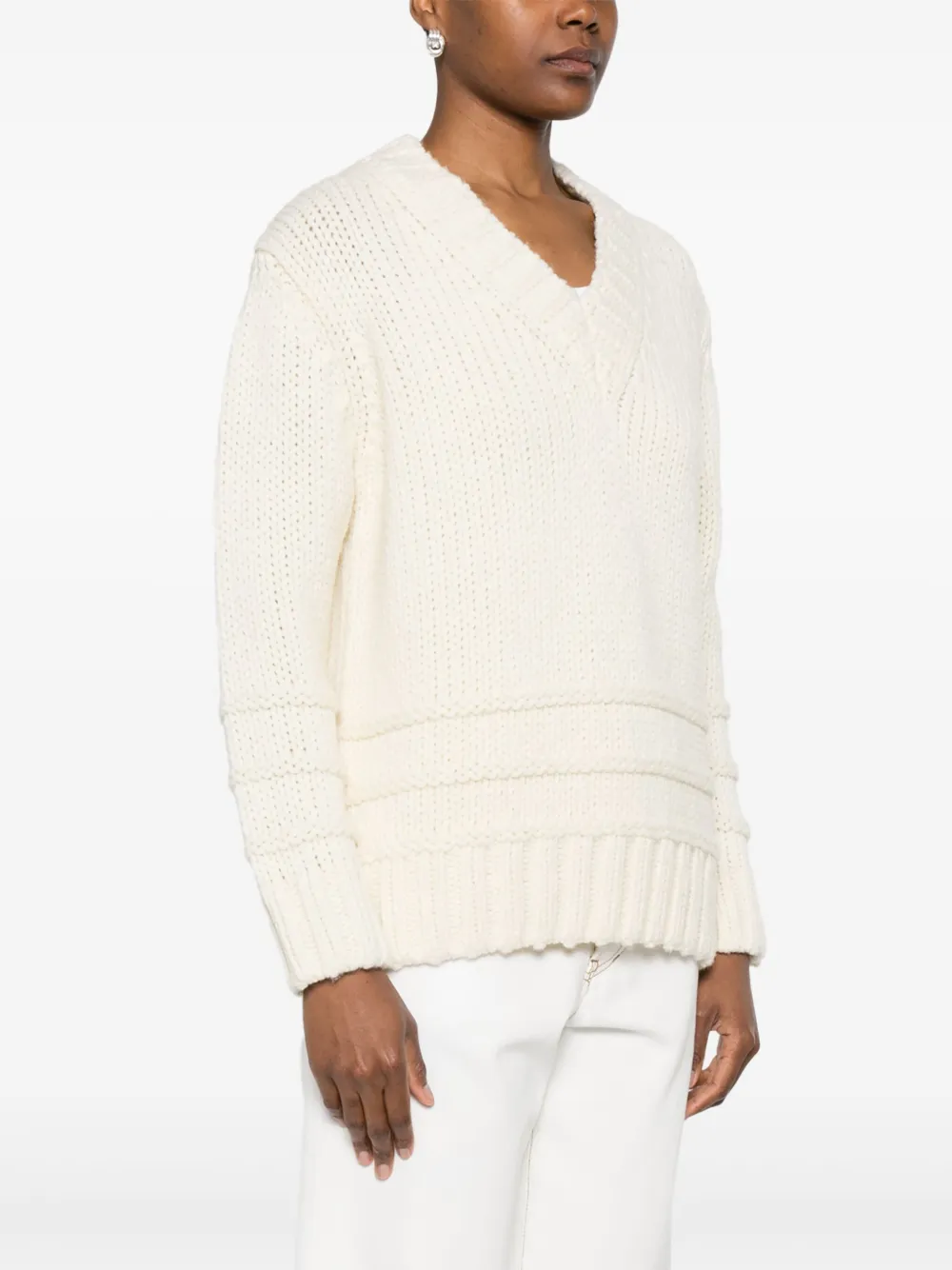 Moncler Trui met V-hals Beige