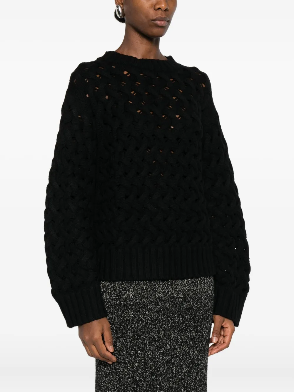 P.a.r.o.s.h Open-knit Sweater In Black