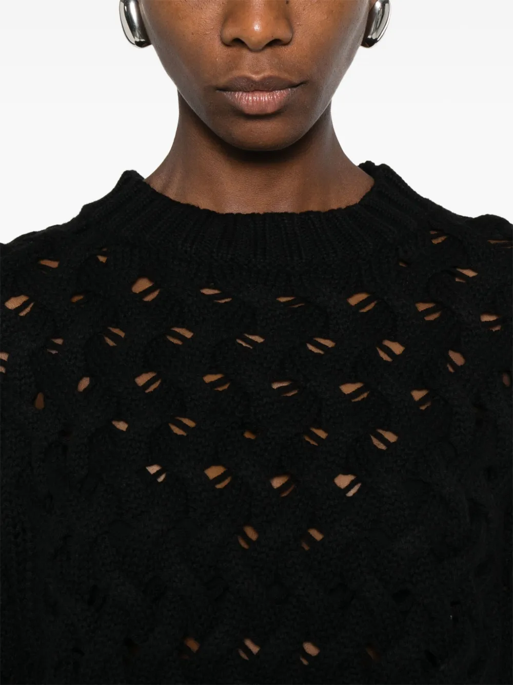 P.a.r.o.s.h Open-knit Sweater In Black
