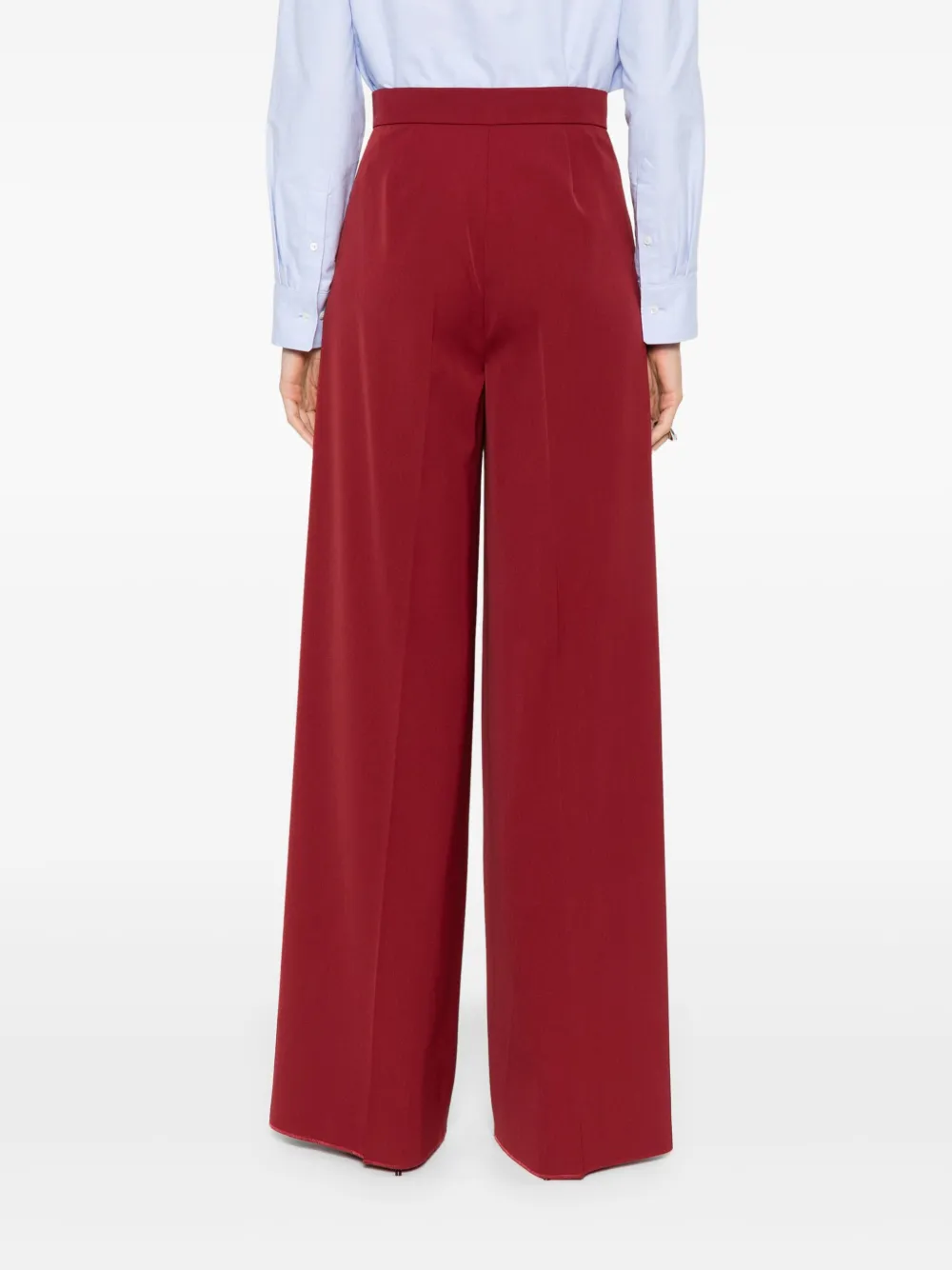 Max Mara High-waist broek van scheerwol Rood