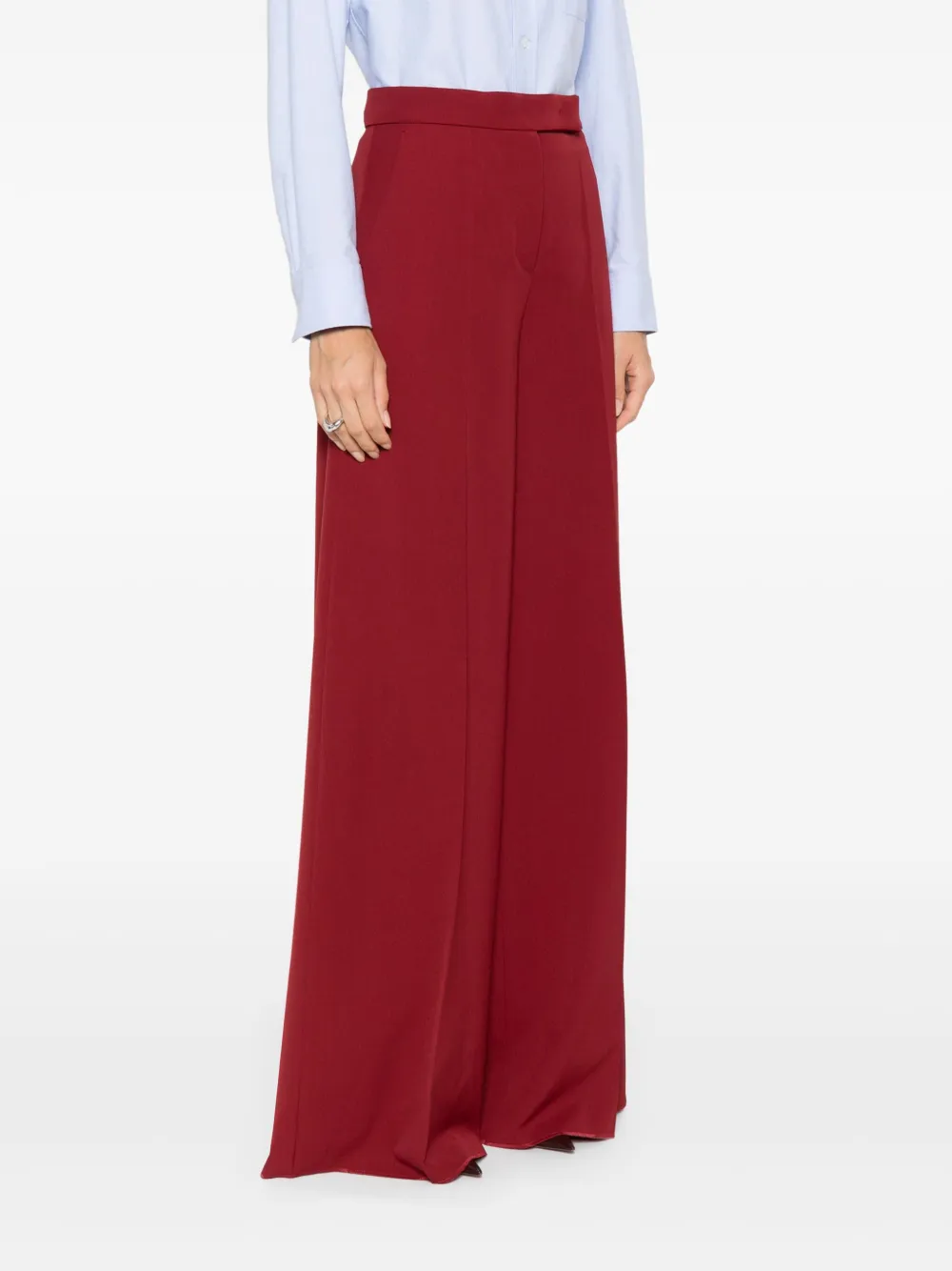 Max Mara High-waist broek van scheerwol Rood
