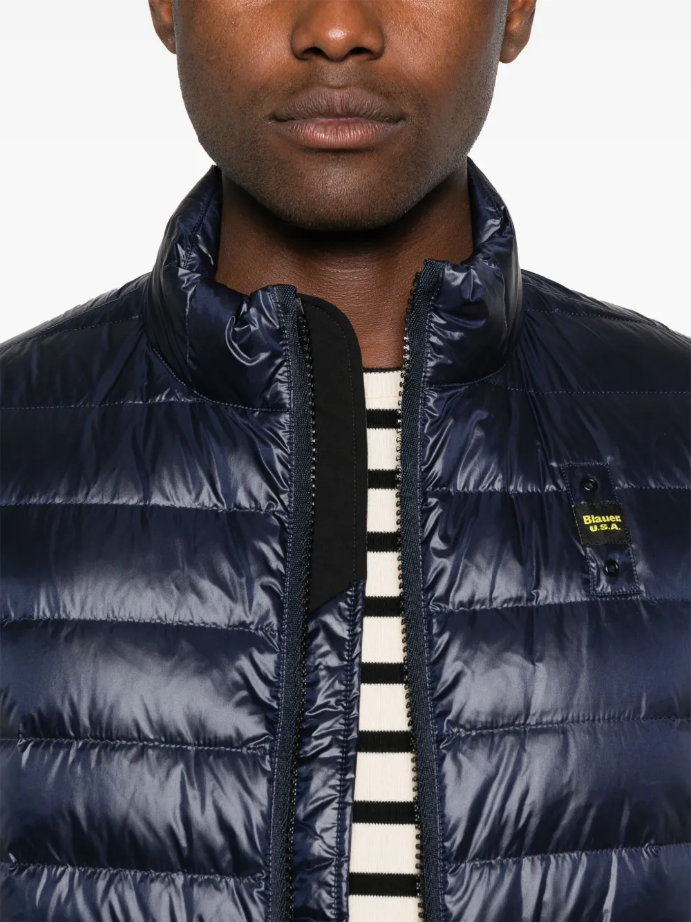 Blauer Gewatteerd jack Blauw