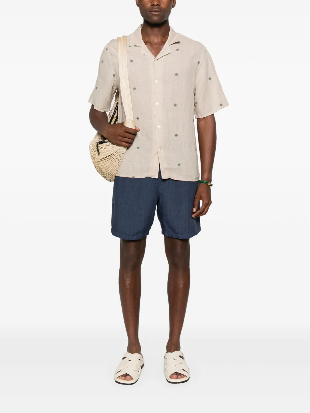 120% Lino camisa bordada de lino | Image 2