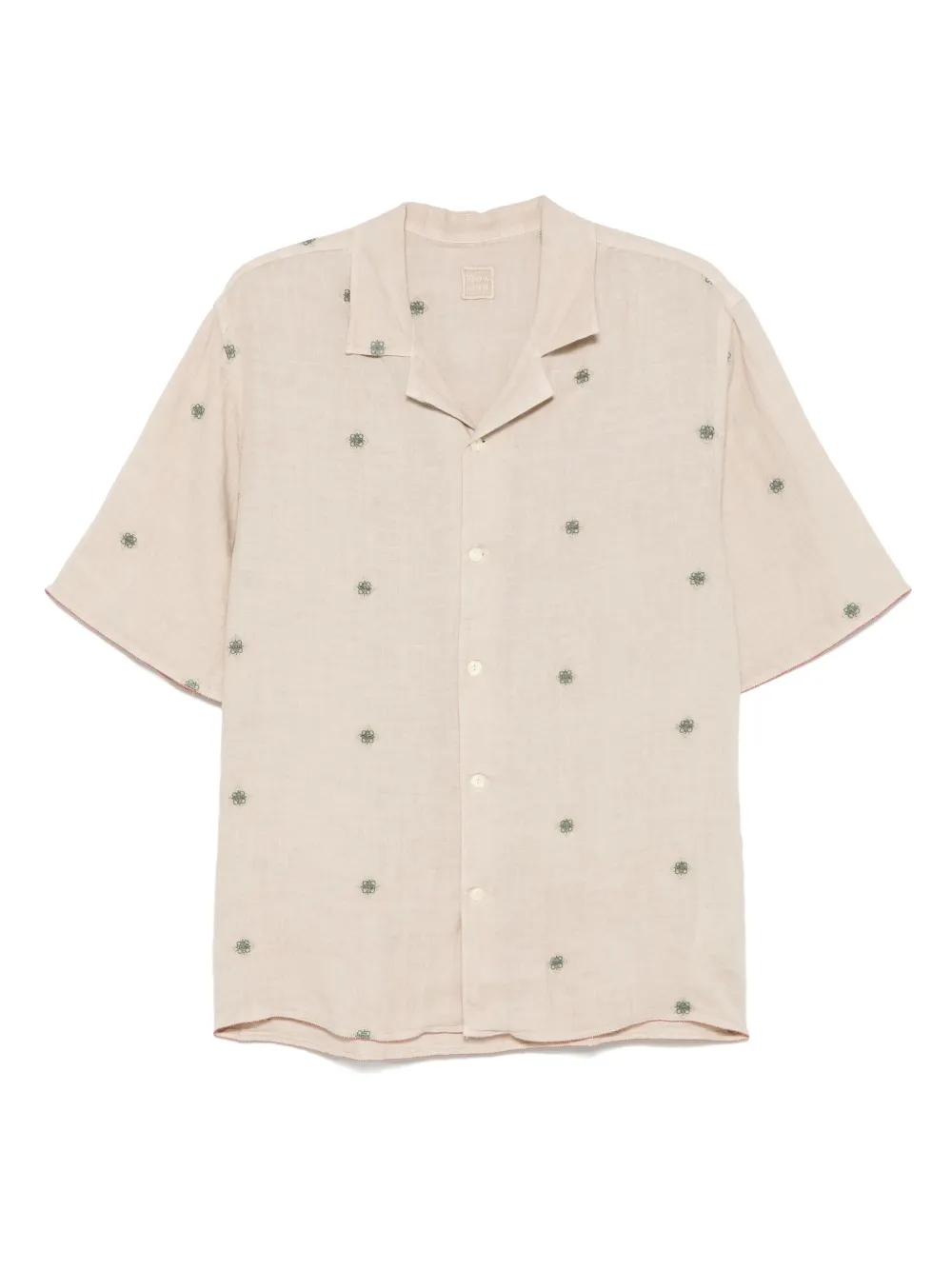 120% Lino camisa bordada de lino | neutro | Image 1