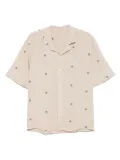 120% Lino embroidered linen shirt - Neutrals