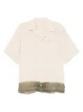120% Lino contrasting-trim shirt - Neutrals