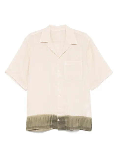 120% Lino contrasting-trim shirt