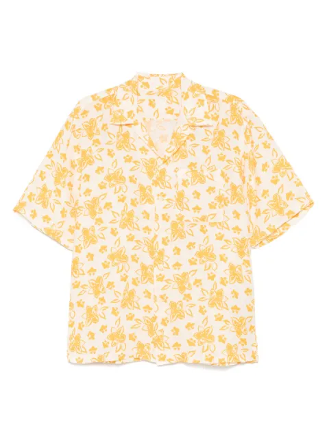 120% Lino floral-pattern linen shirt
