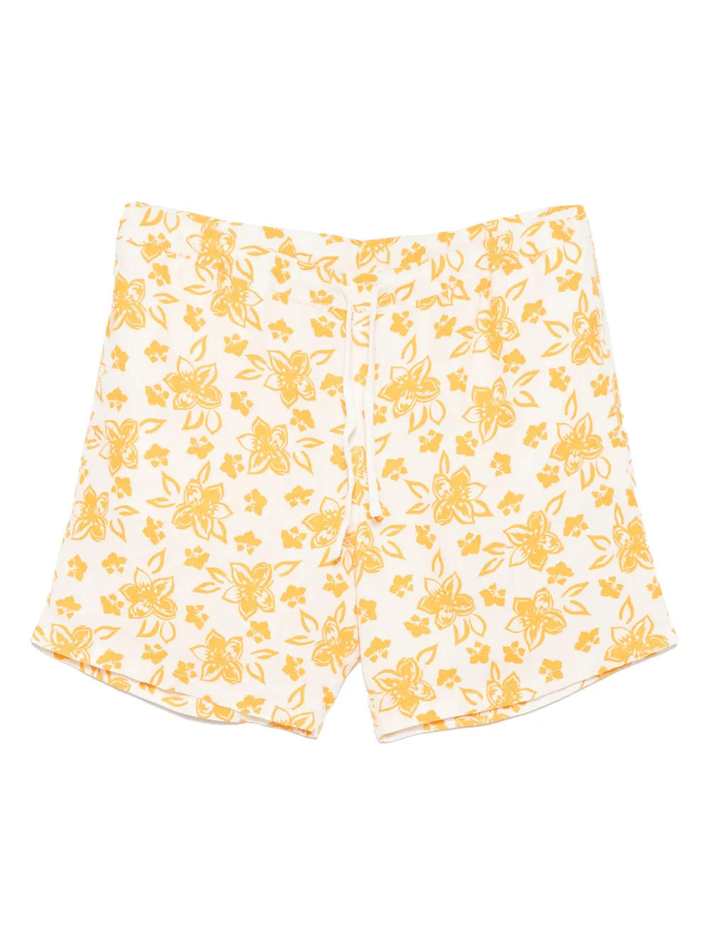 120% Lino floral-pattern linen shorts - ニュートラル 120% Lino floral-pattern linen shorts - ニュートラル