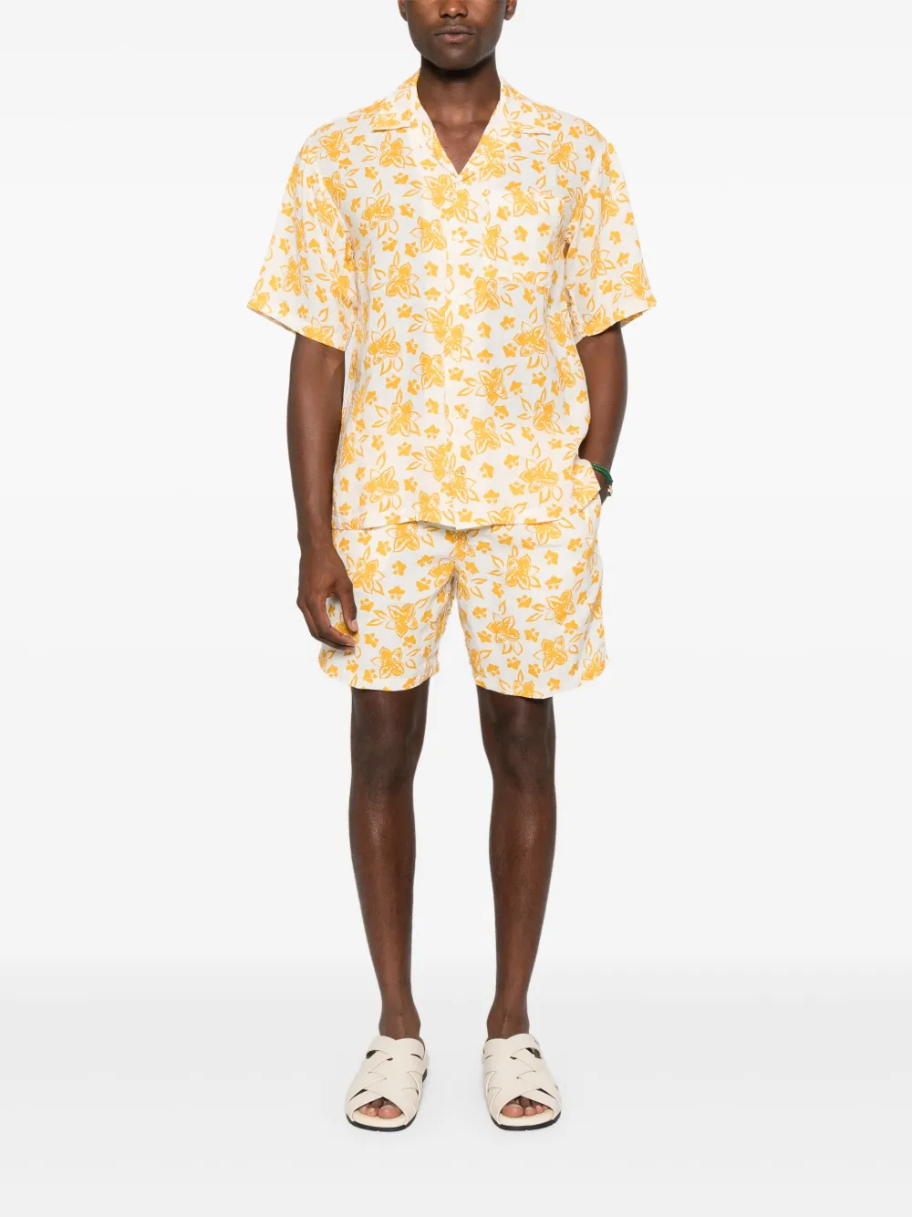 120% Lino floral-pattern linen shorts | Deck Shorts | Image 2