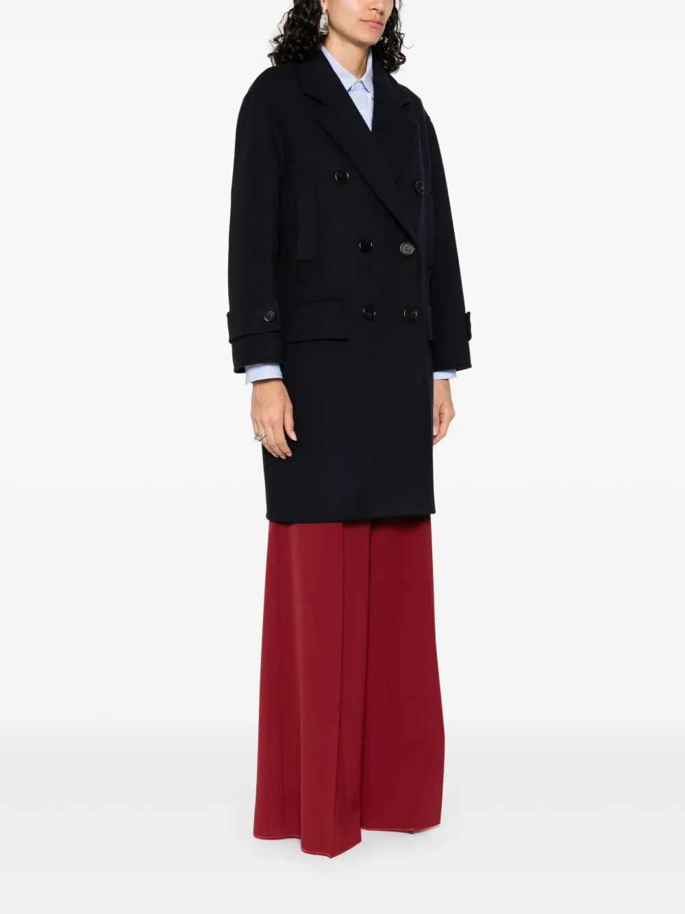 Max Mara Blazer met dubbele rij knopen Blauw