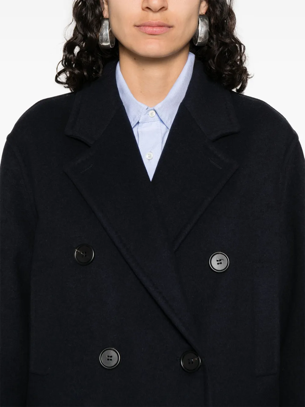 Max Mara Blazer met dubbele rij knopen Blauw