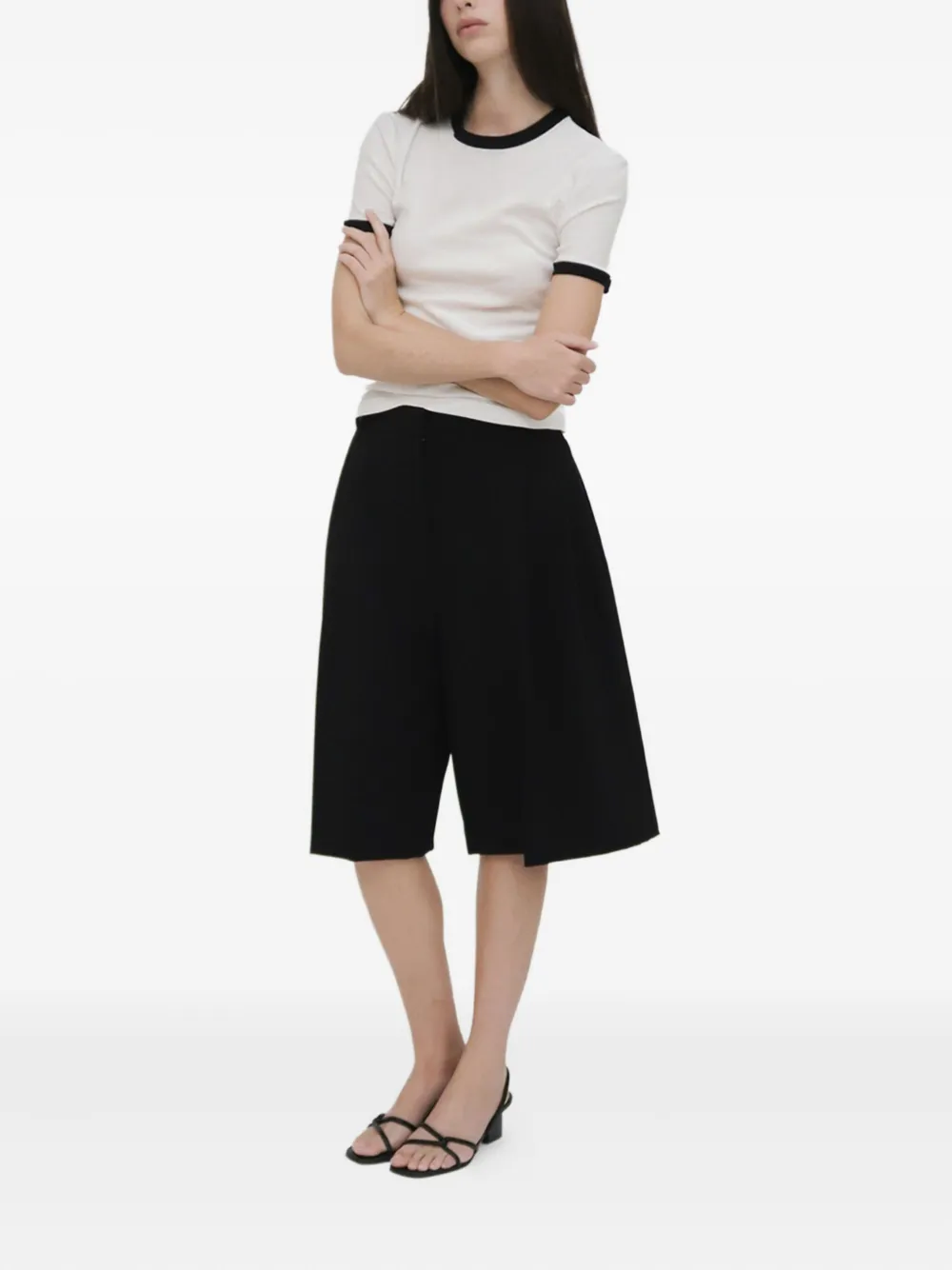 Rosetta Getty Geplooide shorts Zwart
